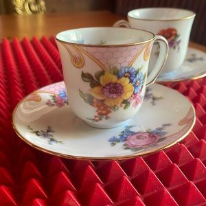PAIR OF VINTAGE ‘EPIAG’ DEMITASSE TEACUPS AND SAUCERS… CZECH